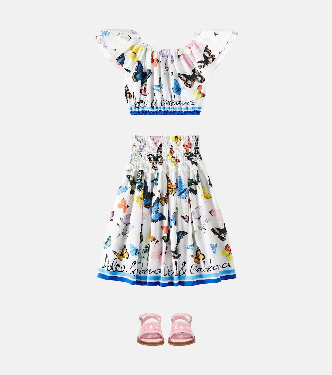 Dolce&Gabbana Kids - Ruffled printed cotton poplin top