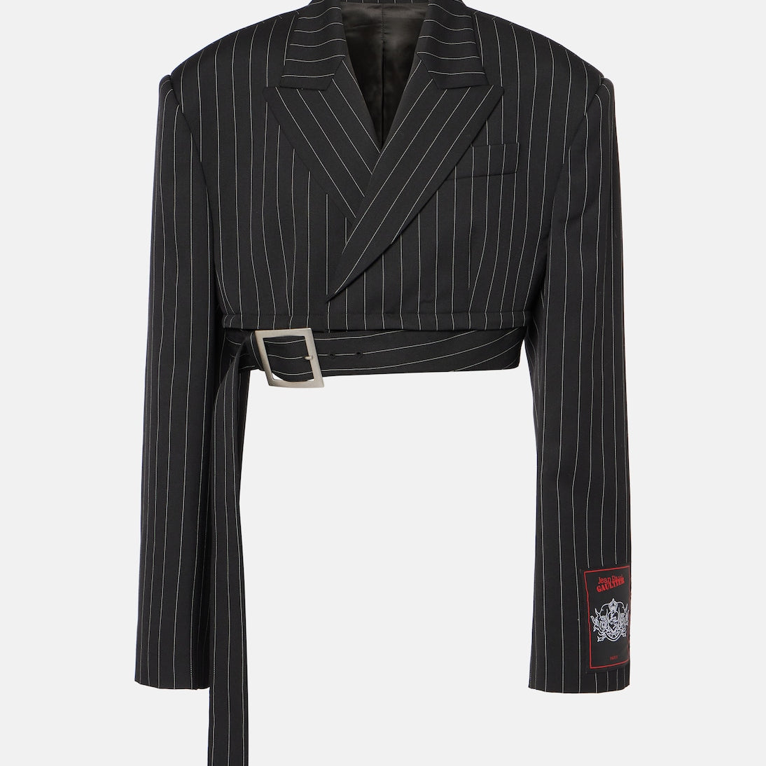Jean Paul Gaultier - Pinstripe cropped wool blazer