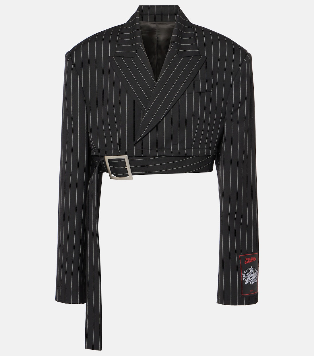 Jean Paul Gaultier - Pinstripe cropped wool blazer