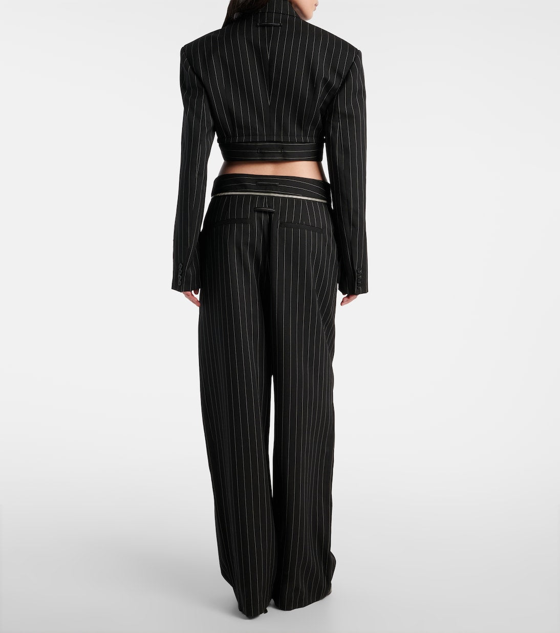 Jean Paul Gaultier - Pinstripe cropped wool blazer