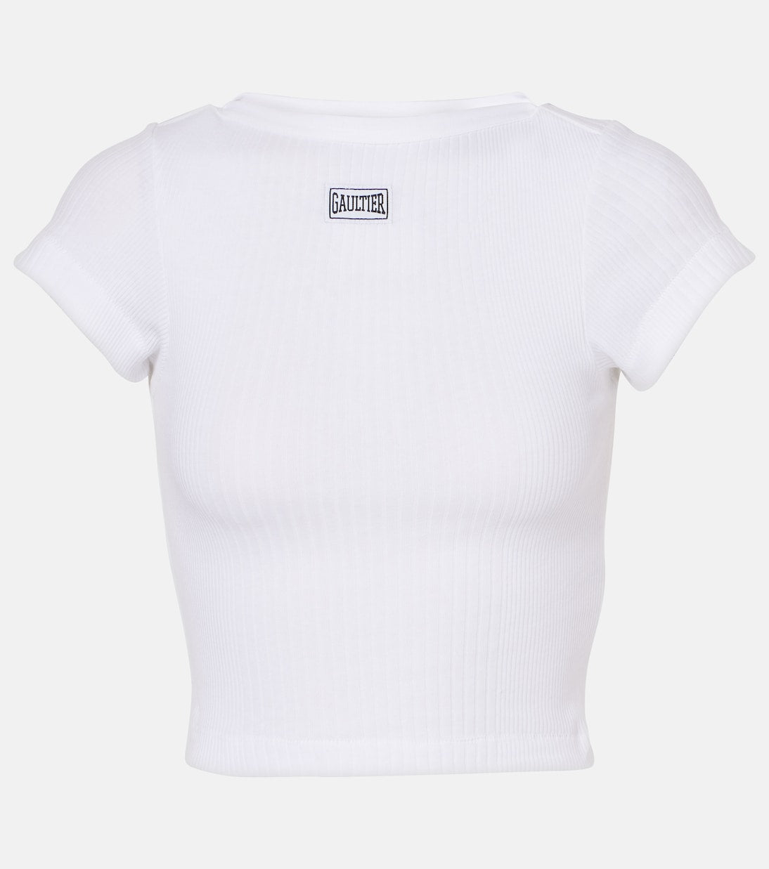 Jean Paul Gaultier - Logo cotton jersey crop top