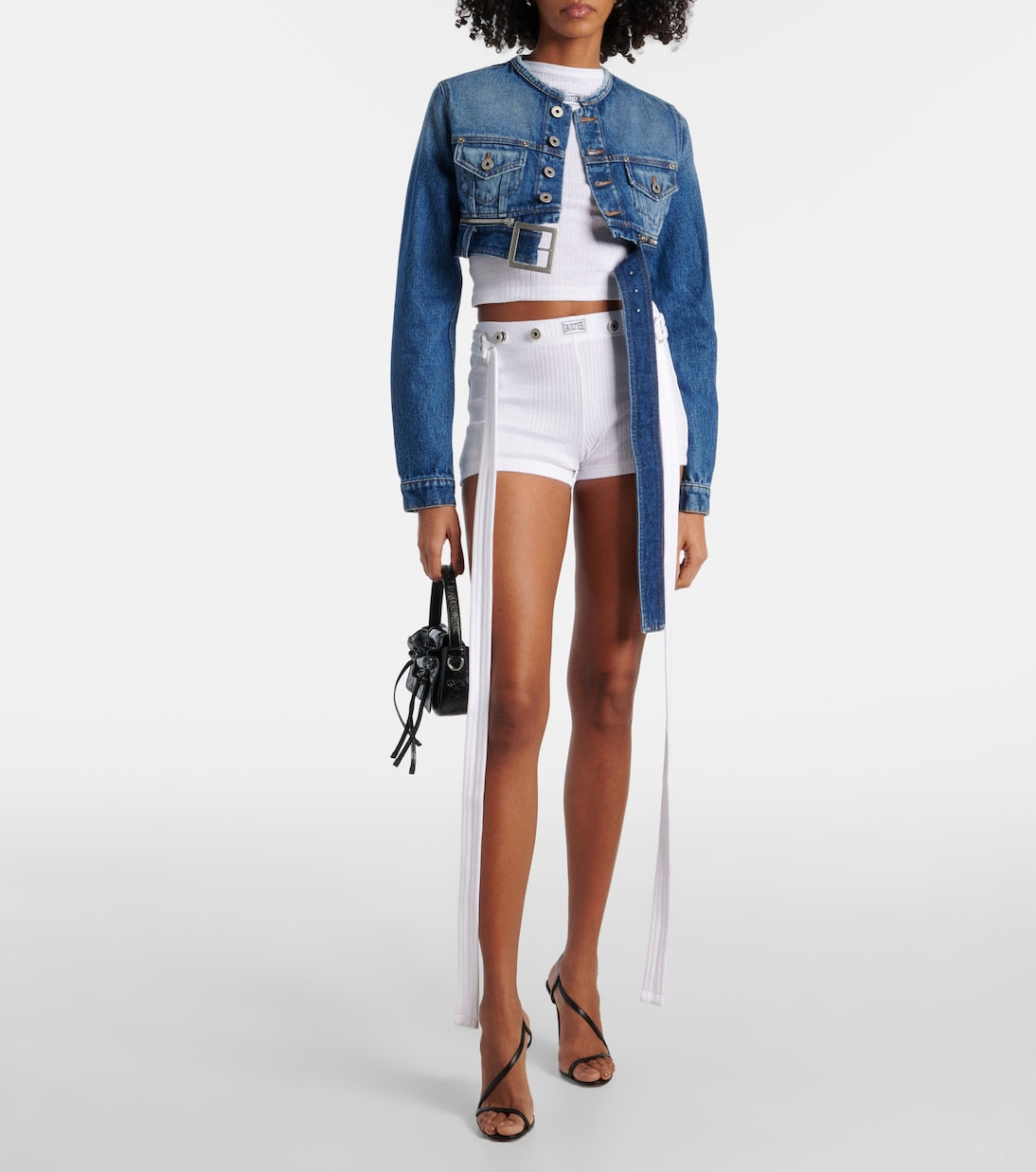Jean Paul Gaultier - Logo cotton jersey crop top