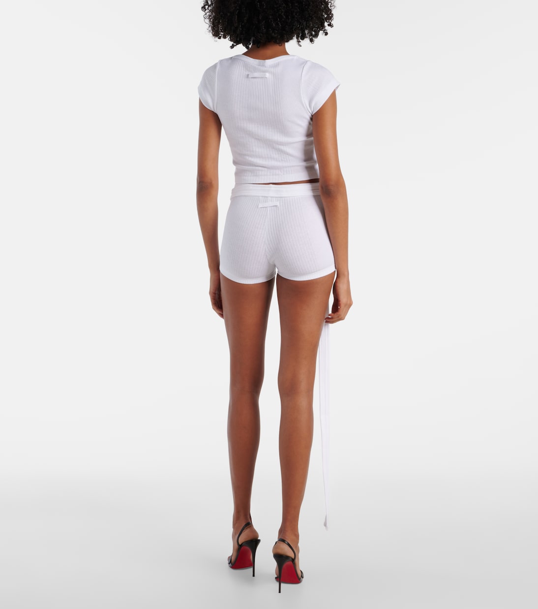 Jean Paul Gaultier - Logo cotton jersey crop top