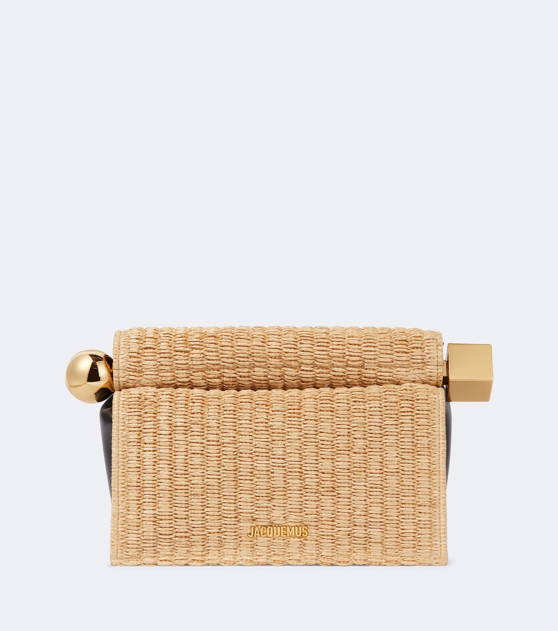 Jacquemus - Rond Carré woven raffia-effect clutch