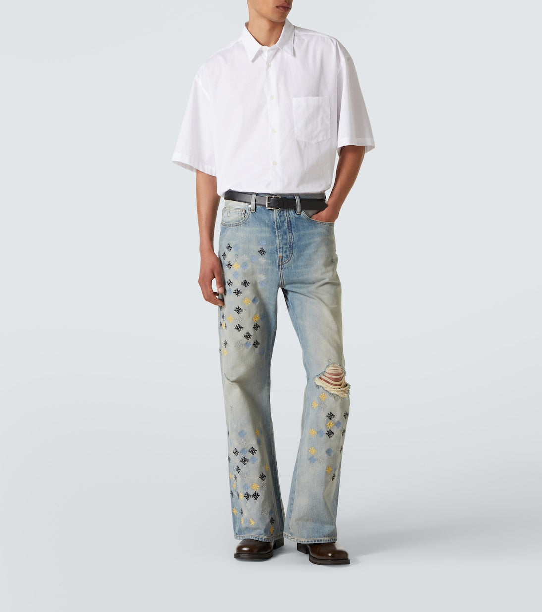 Amiri - Ma Quad embroidered flared jeans