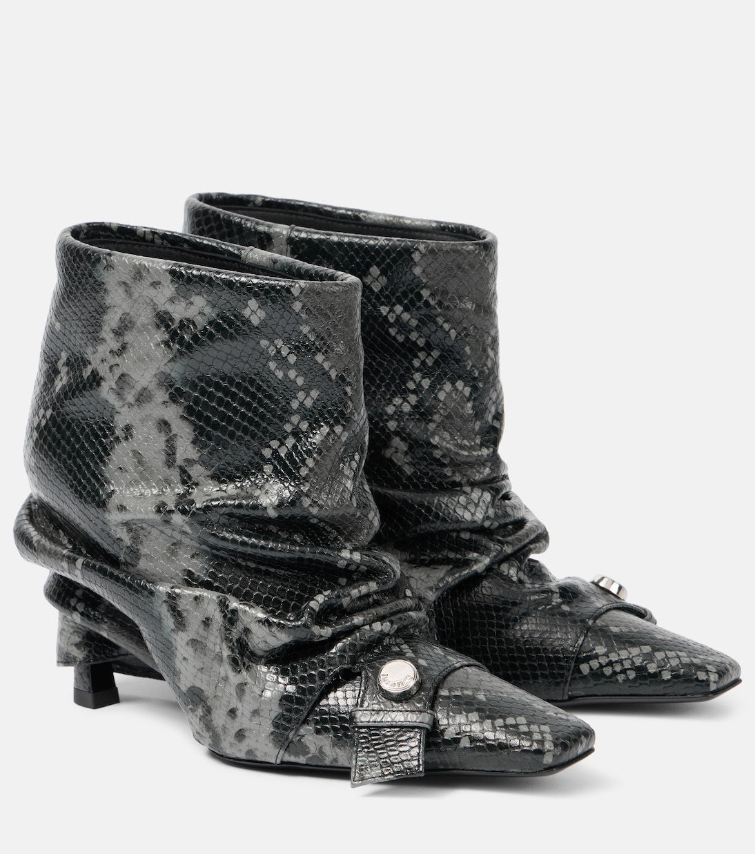 The Attico - Juno 95 snake-effect leather ankle boots