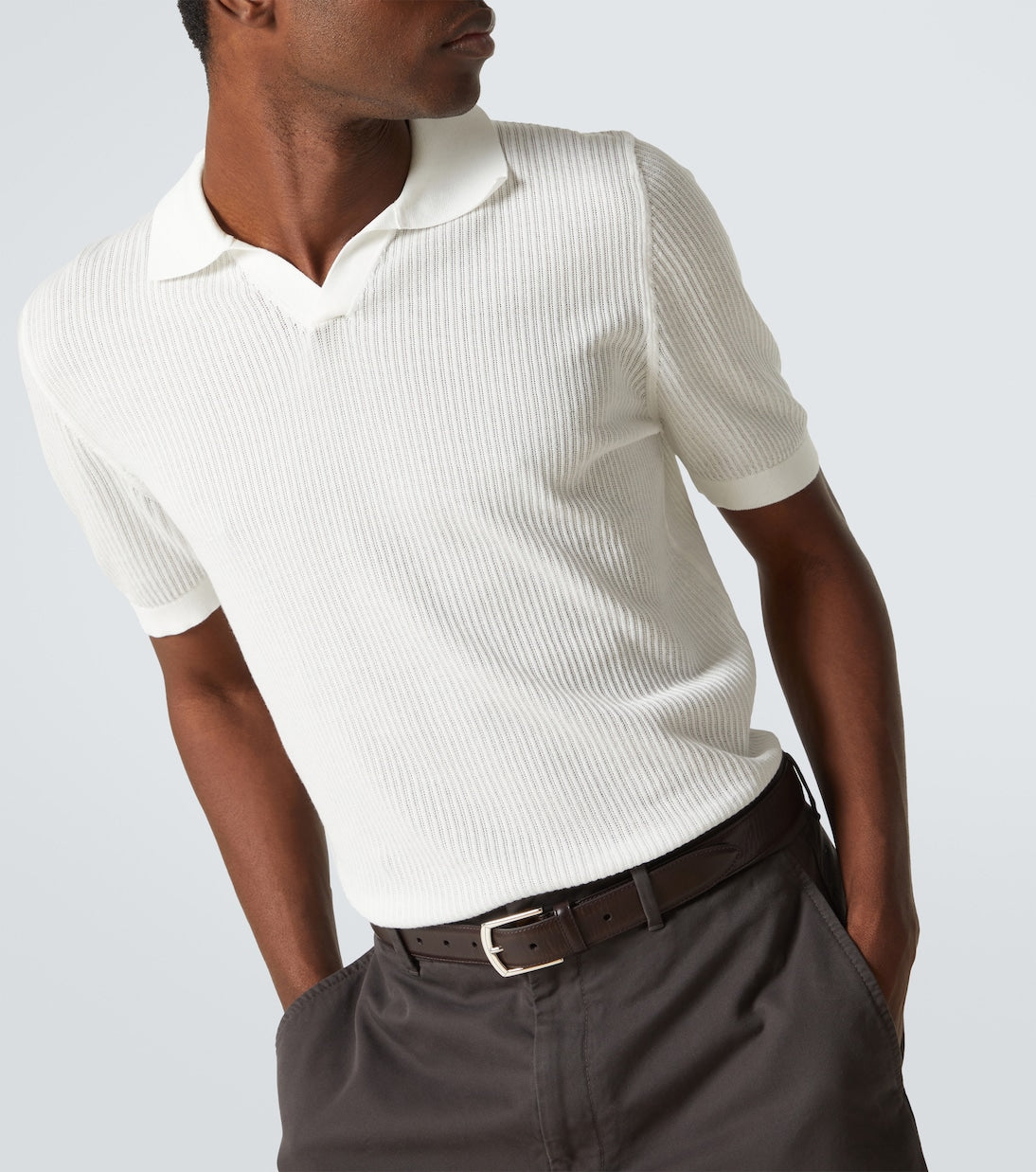 Fedeli - Cotton piqué polo shirt