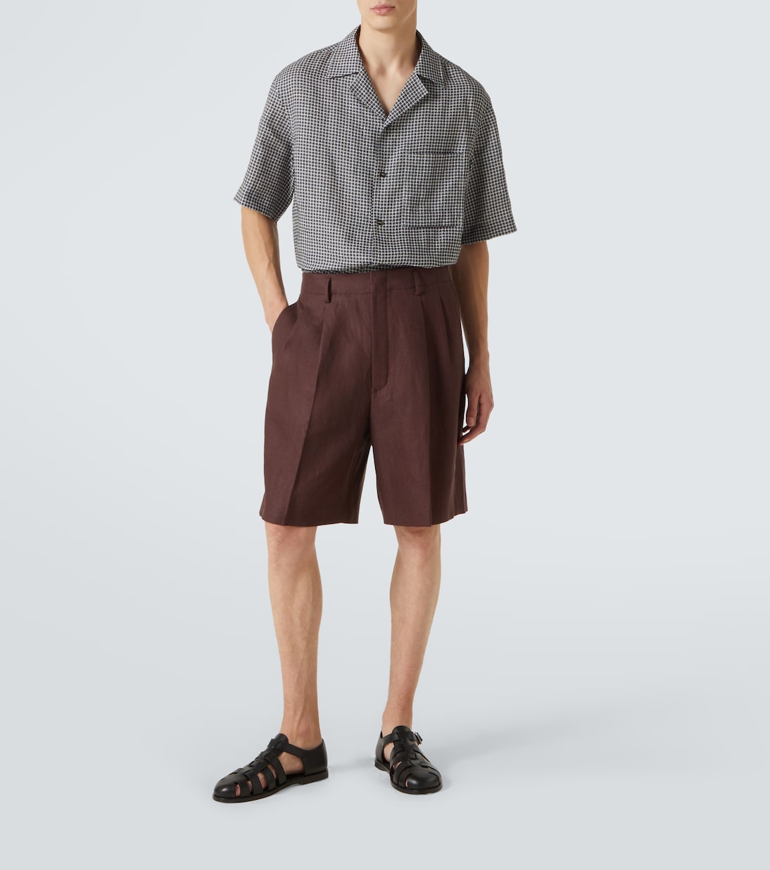 Loro Piana - Checked linen shirt