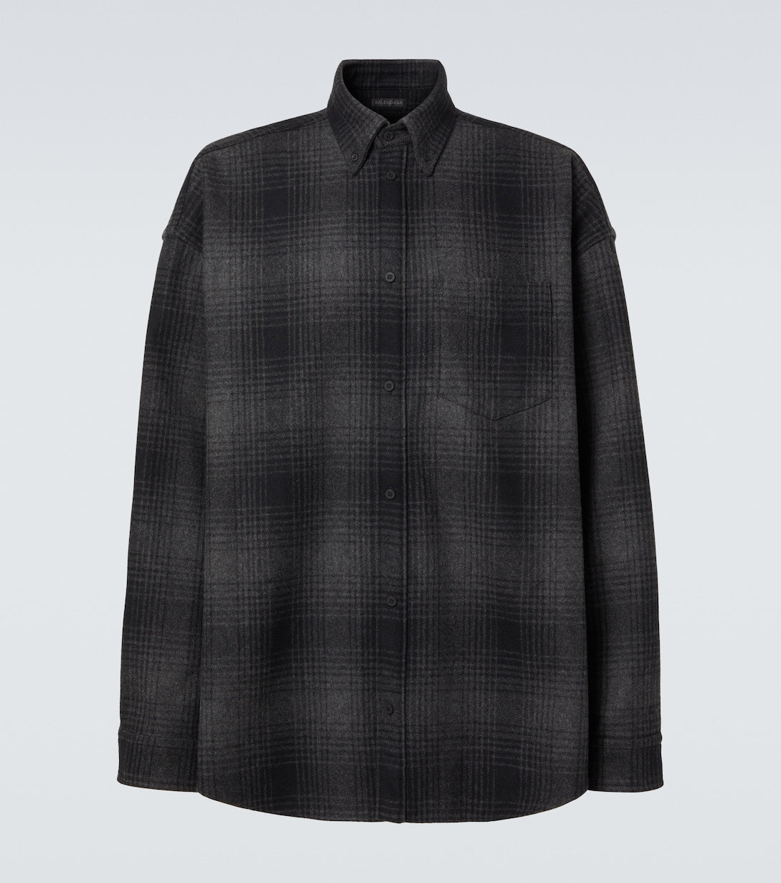 Balenciaga - Checked wool-blend flannel shirt