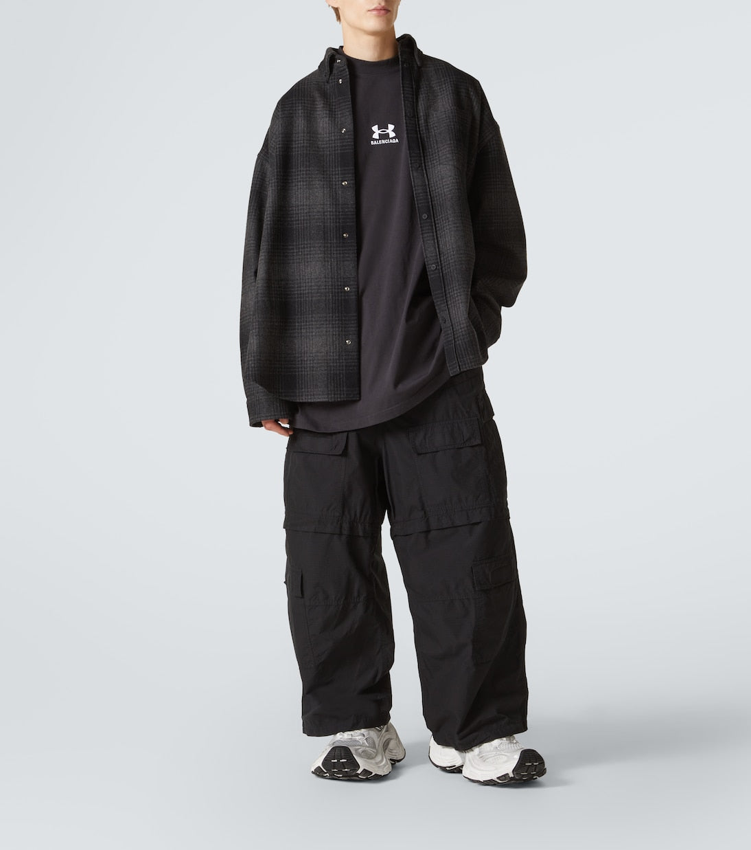 Balenciaga - Checked wool-blend flannel shirt