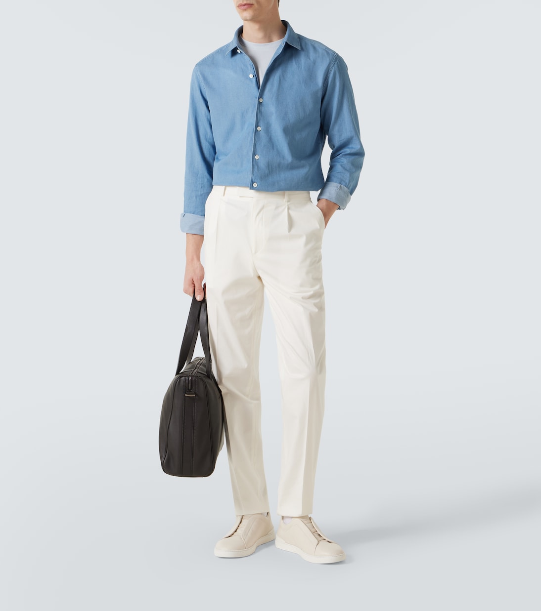 Zegna - Cotton and linen denim shirt