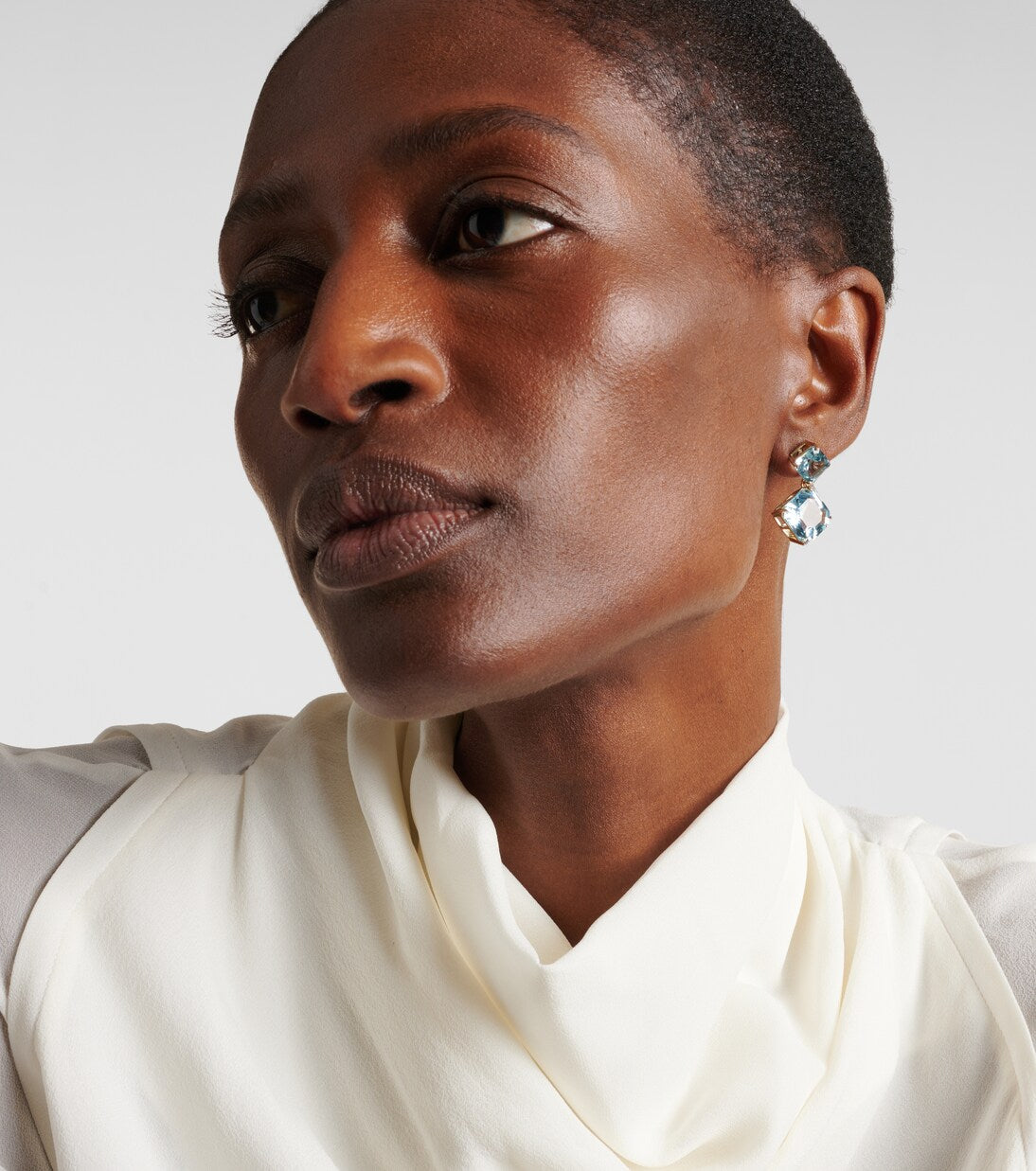 Mateo - 14kt gold drop earrings with topazes