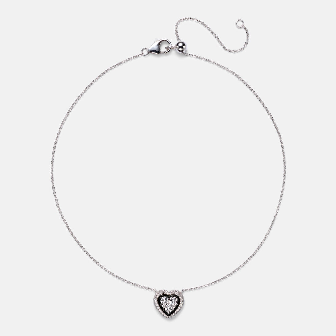 Kamyen - Heart 18kt white gold pendant necklace with diamonds