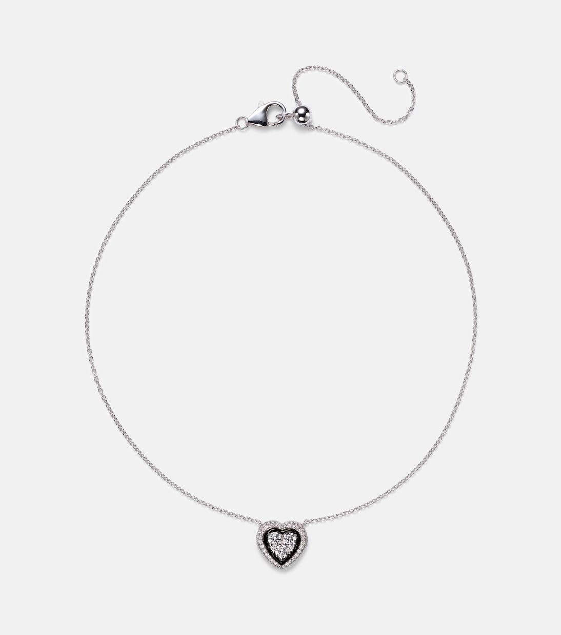 Kamyen - Heart 18kt white gold pendant necklace with diamonds