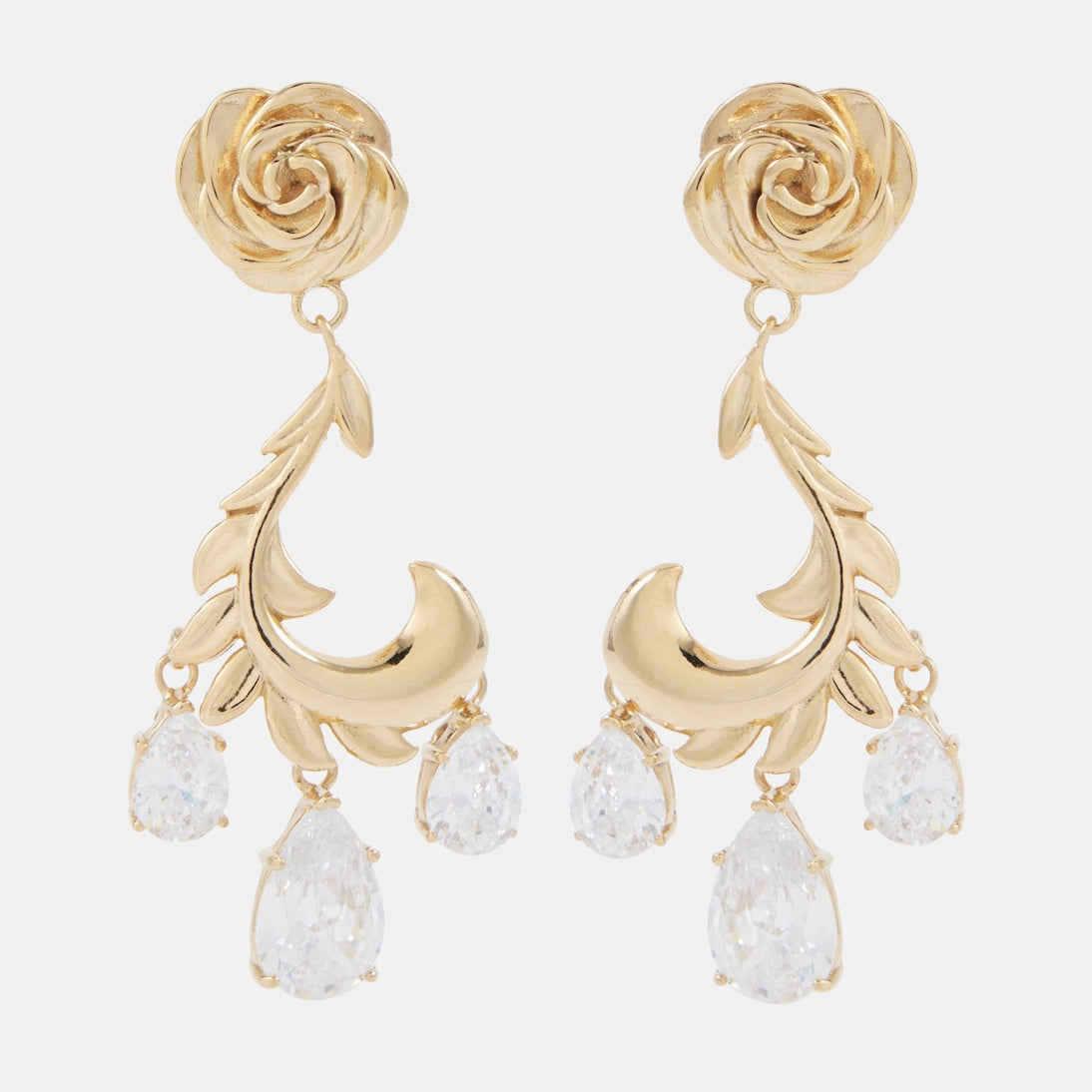 Magda Butrym - Rosebud gold-plated drop earrings