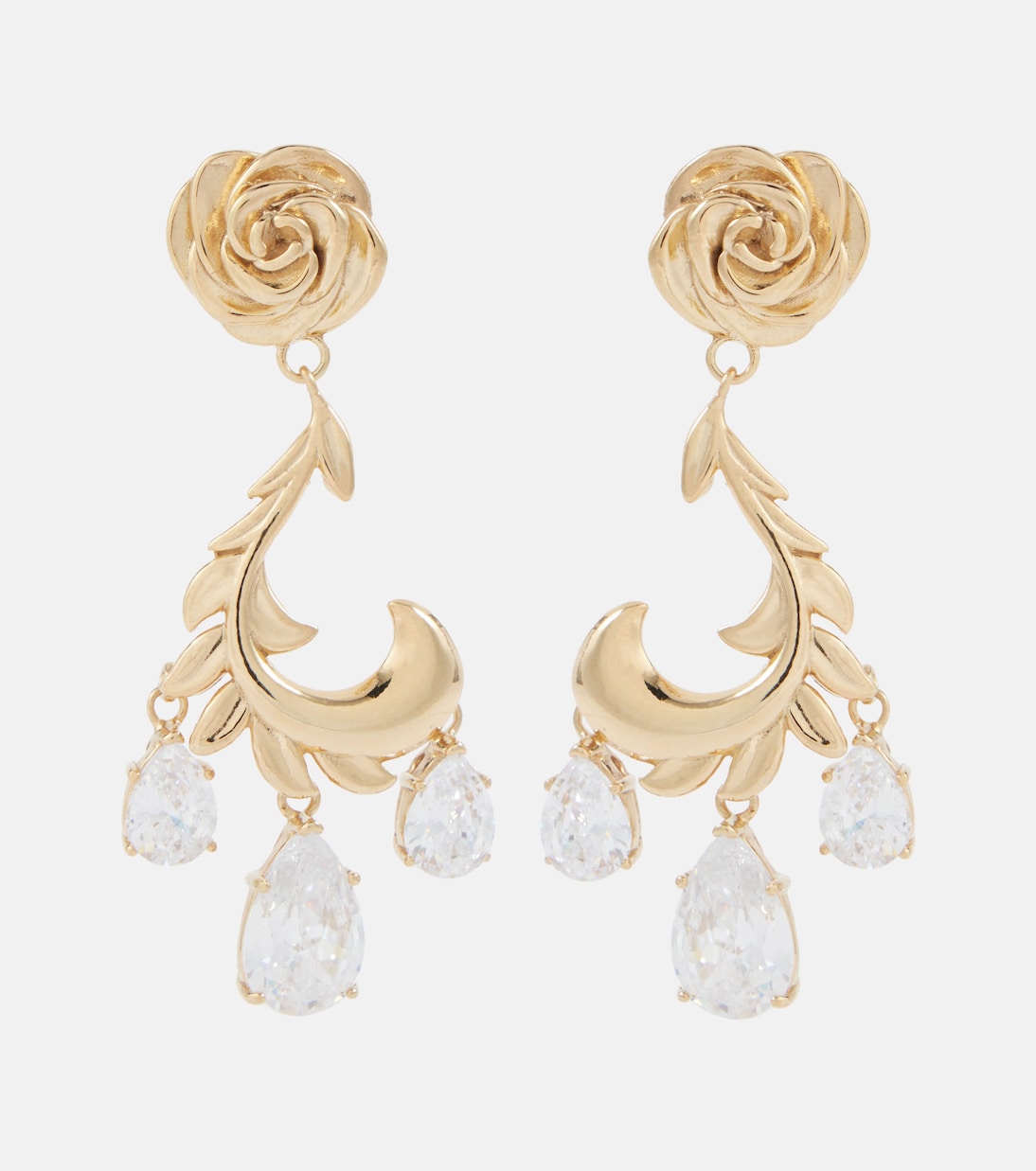 Magda Butrym - Rosebud gold-plated drop earrings