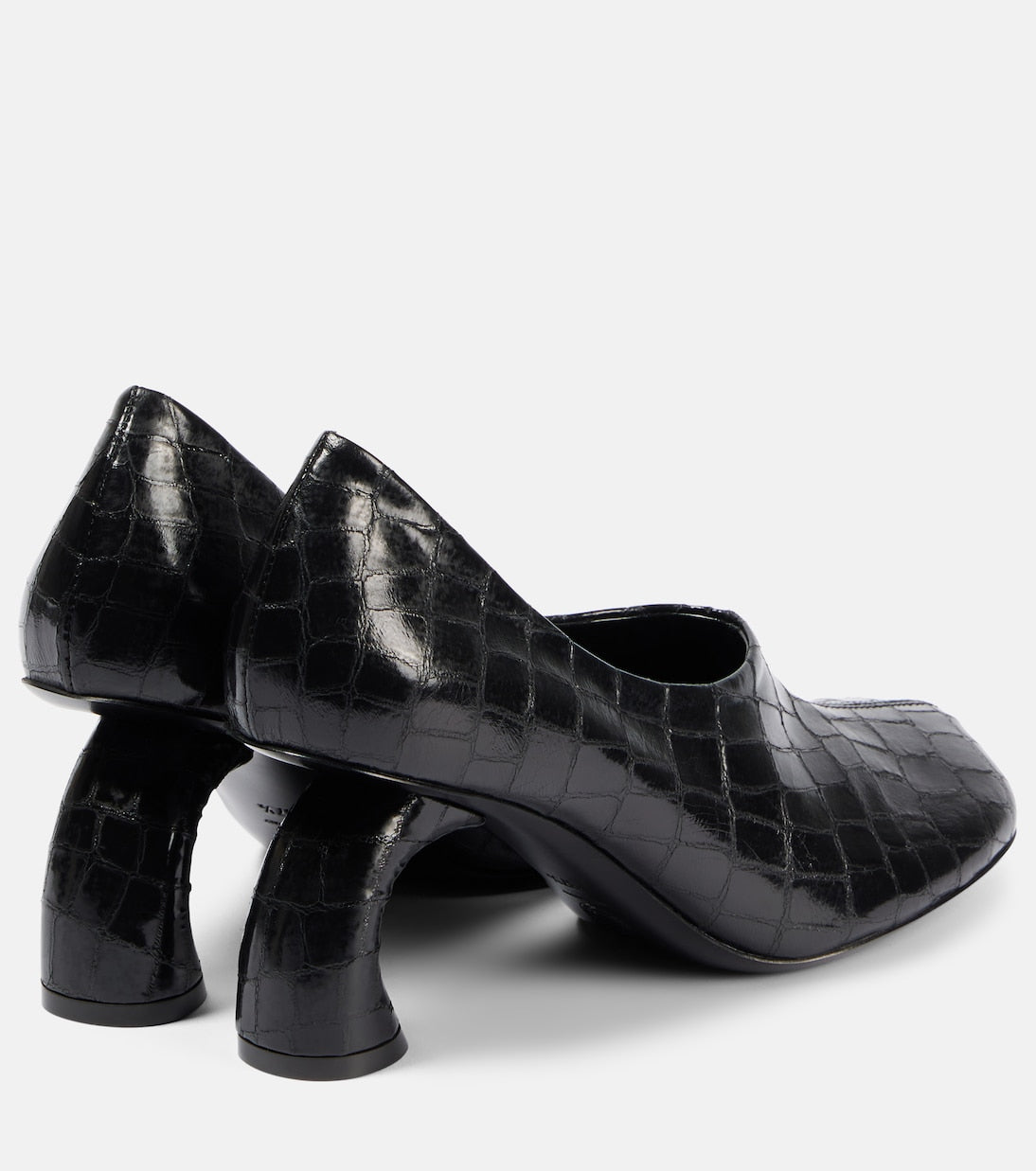 Dries Van Noten - 75 croc-effect metallic leather pumps