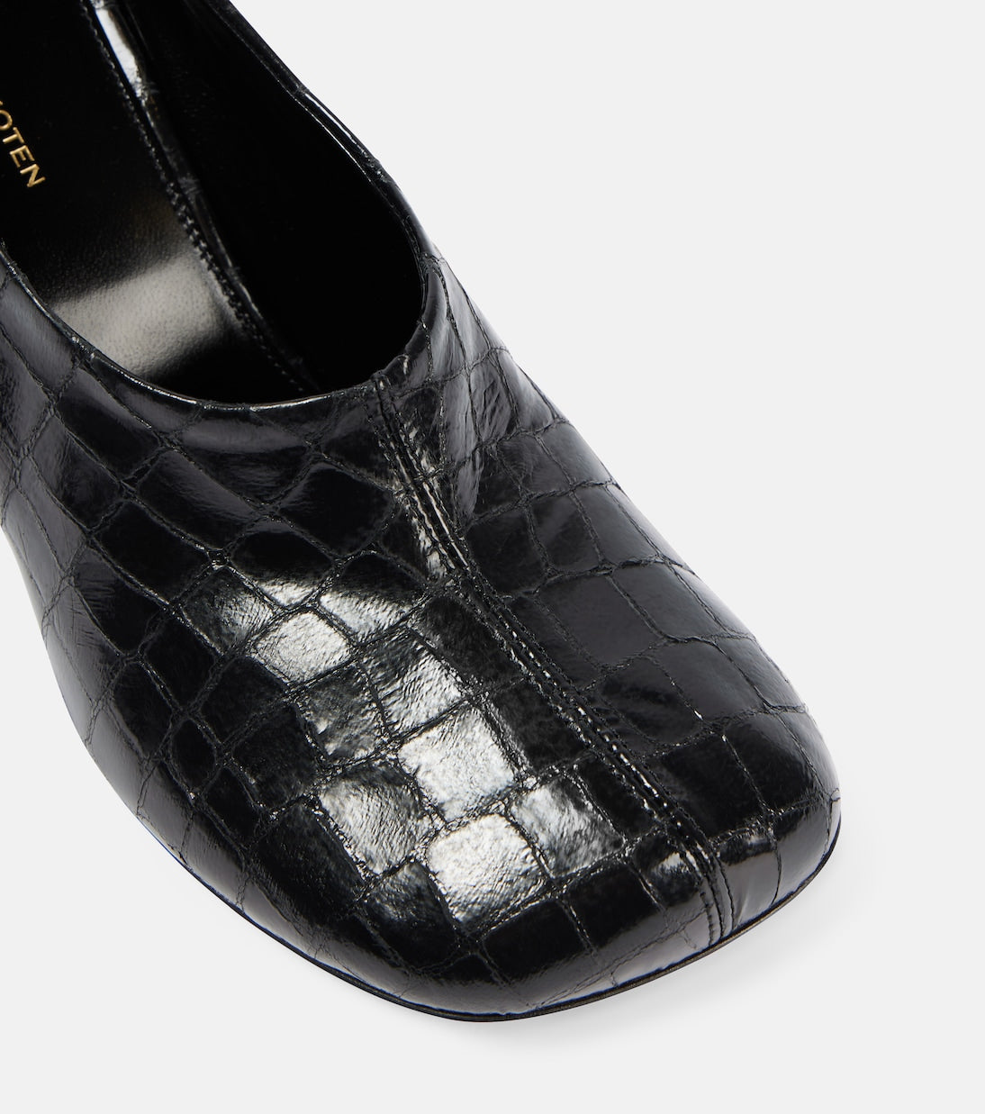 Dries Van Noten - 75 croc-effect metallic leather pumps