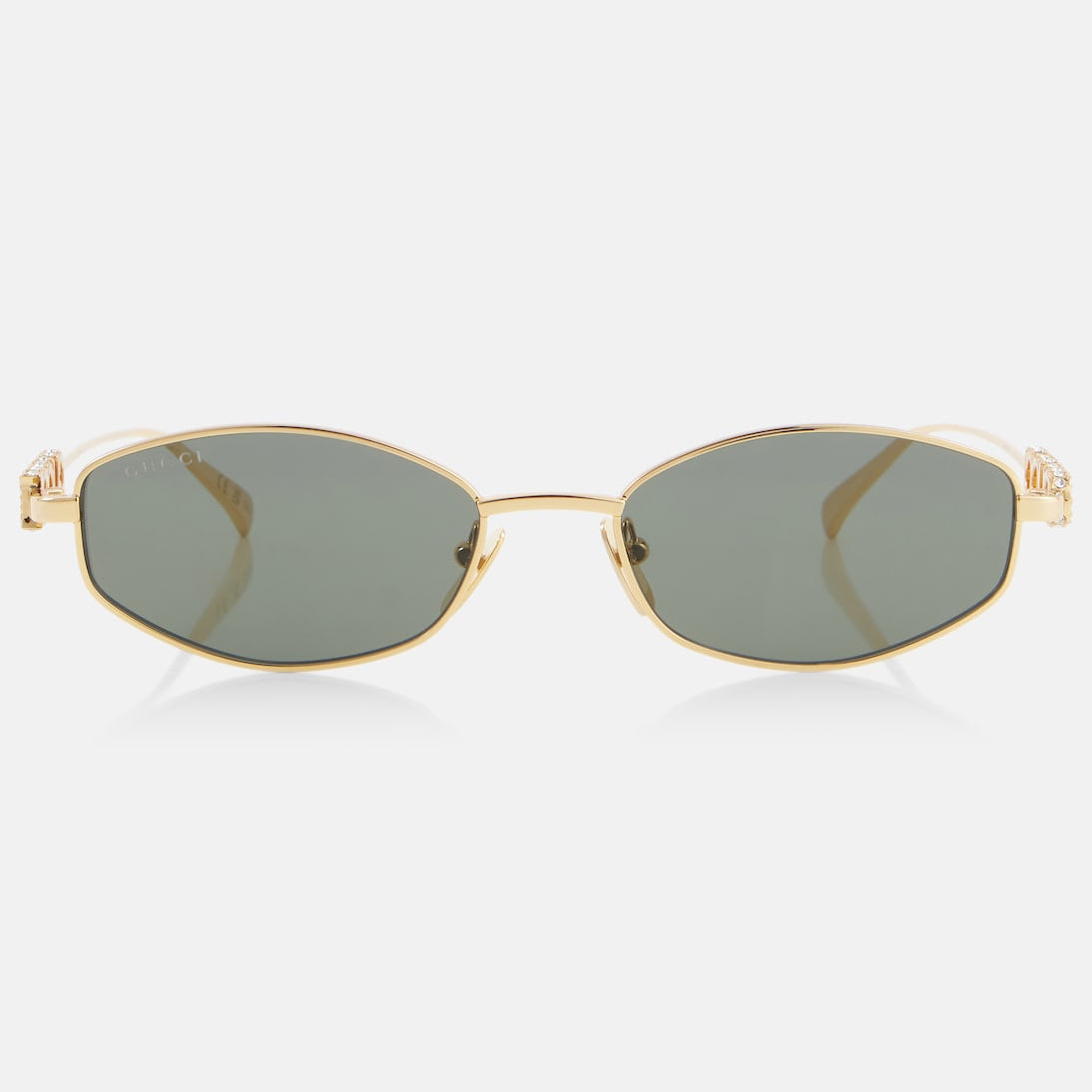 Gucci - Logo embellished oval sunglasses