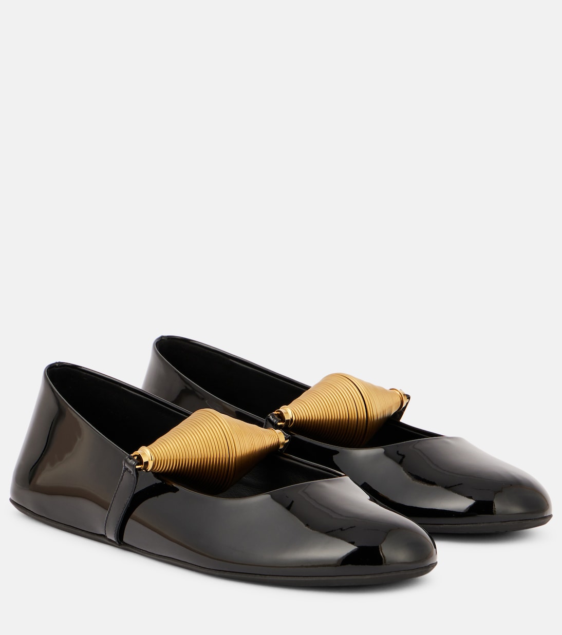 Alaïa - Embellished patent leather ballet flats