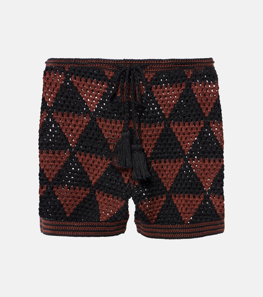 Anna Kosturova - Malia crochet high-rise cotton shorts