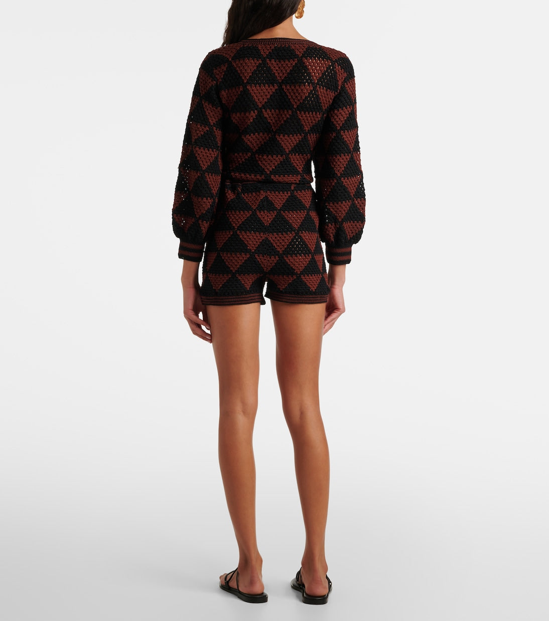 Anna Kosturova - Malia crochet high-rise cotton shorts