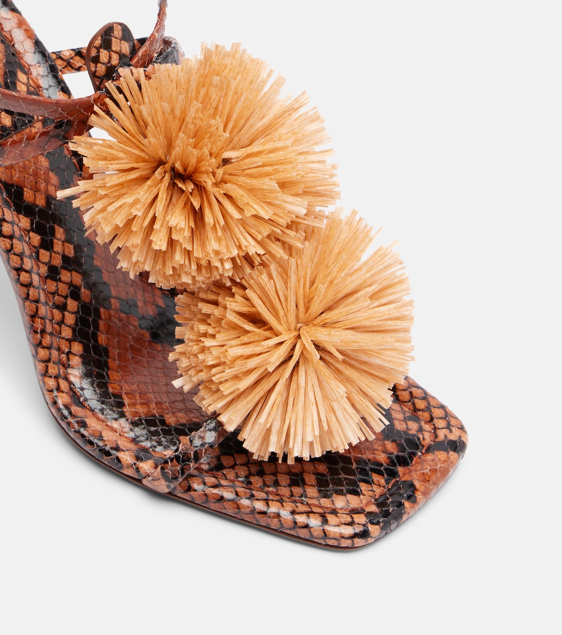 Ulla Johnson - Isolde raffia-trimmed leather sandals