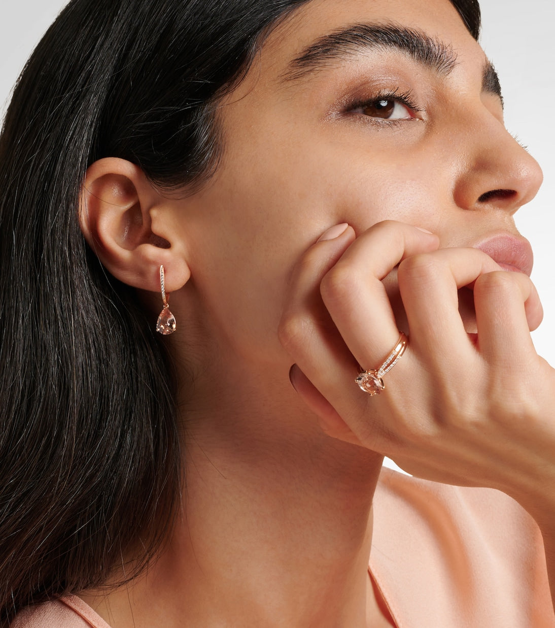 Bucherer Fine Jewellery - Blush 18kt rose gold earrings with diamonds and morganites