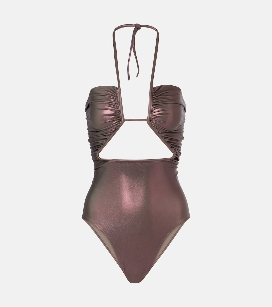 Rick Owens - Metallic halterneck swimsuit