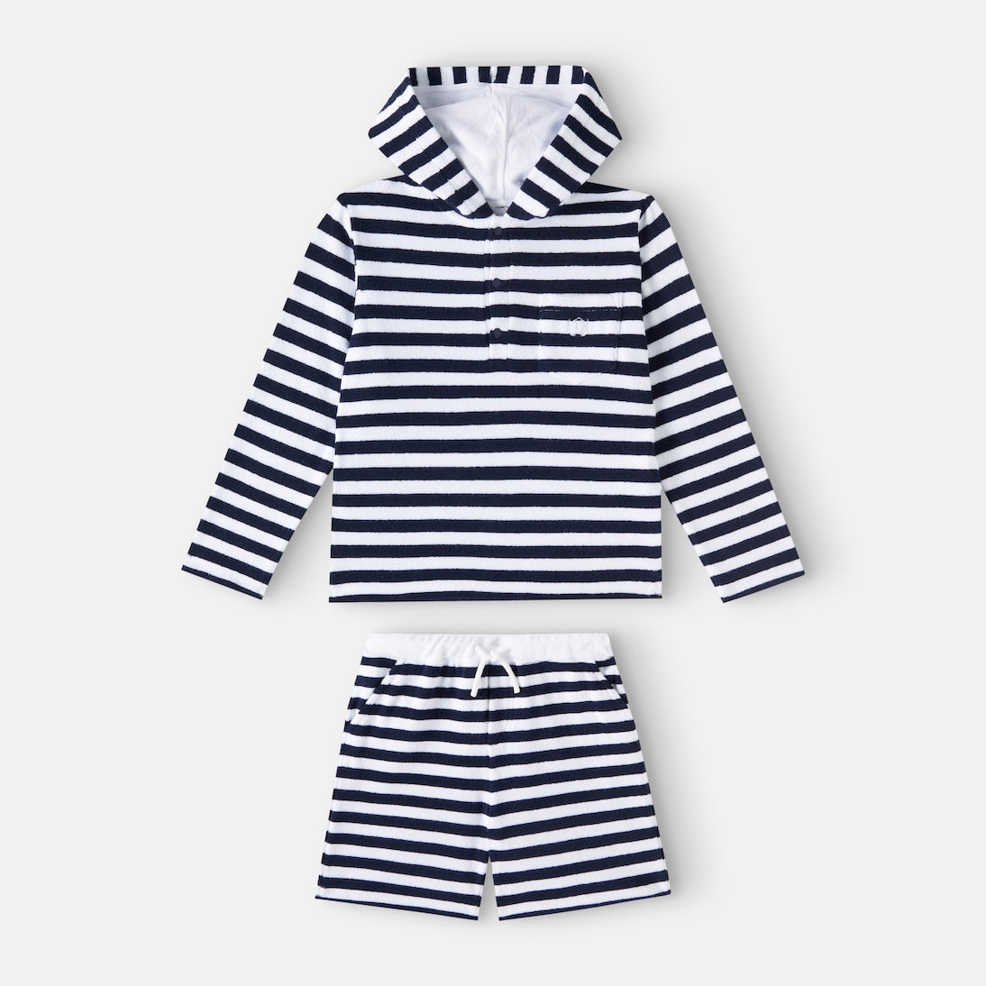 Patachou - Cotton-blend terry hoodie and shorts set