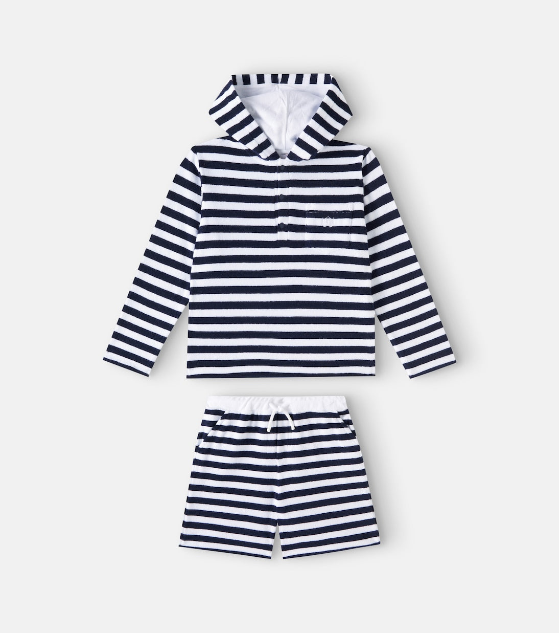 Patachou - Cotton-blend terry hoodie and shorts set