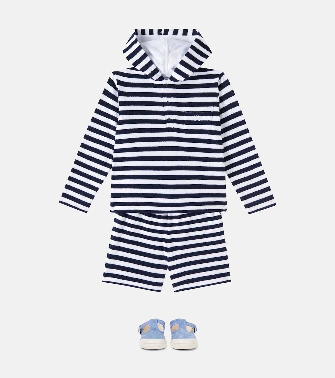 Patachou - Cotton-blend terry hoodie and shorts set