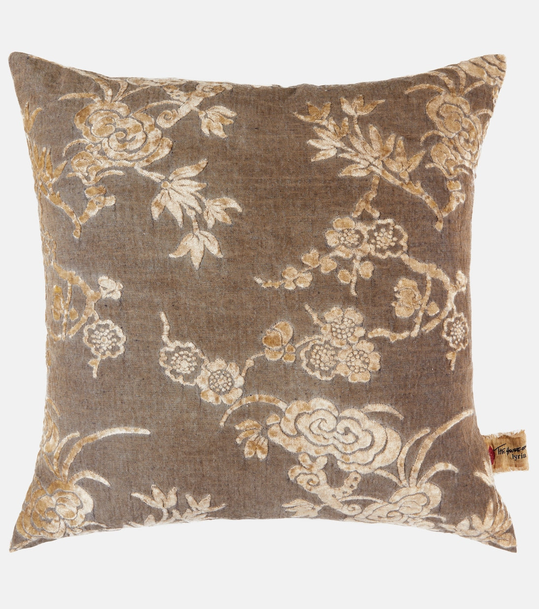 The House of Lyria - Scabiosa floral velvet jacquard cushion