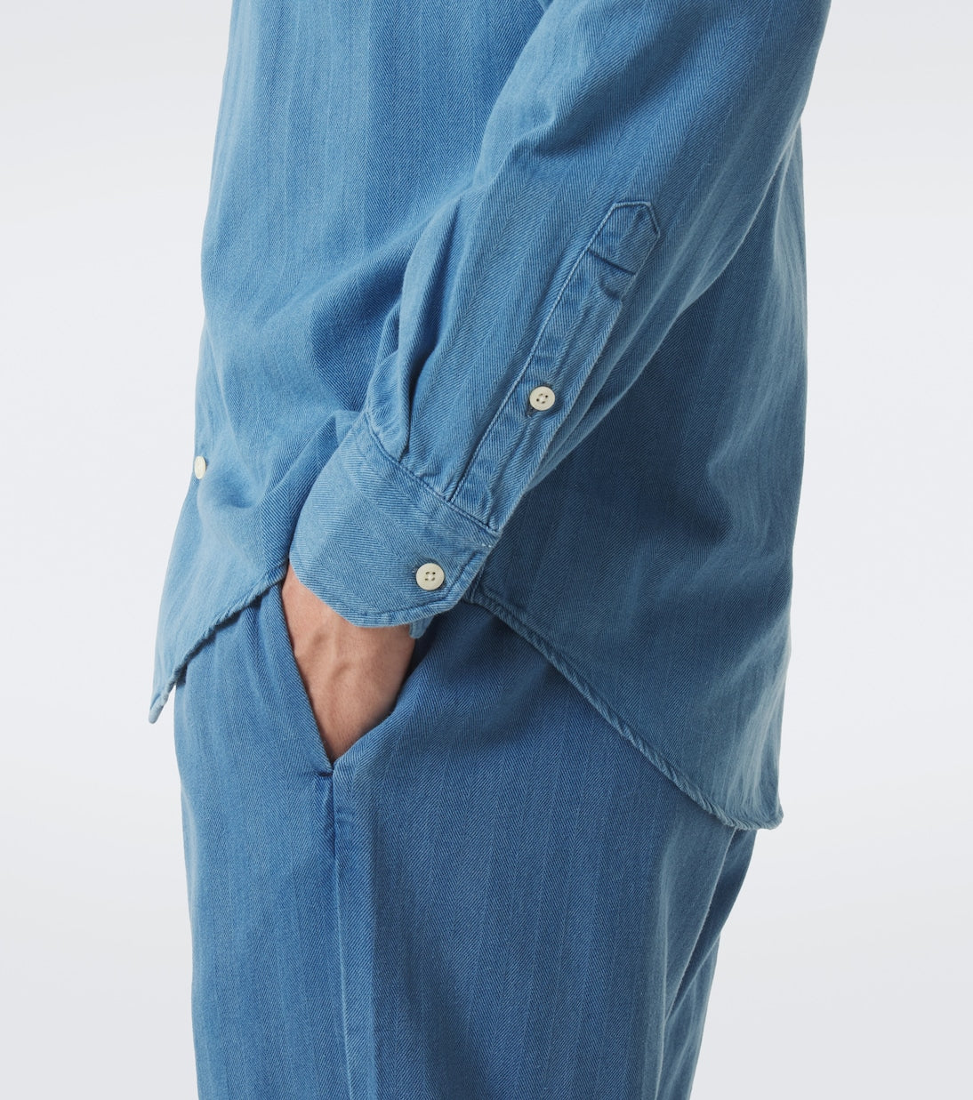 Frescobol Carioca - Emilio herringbone denim shirt