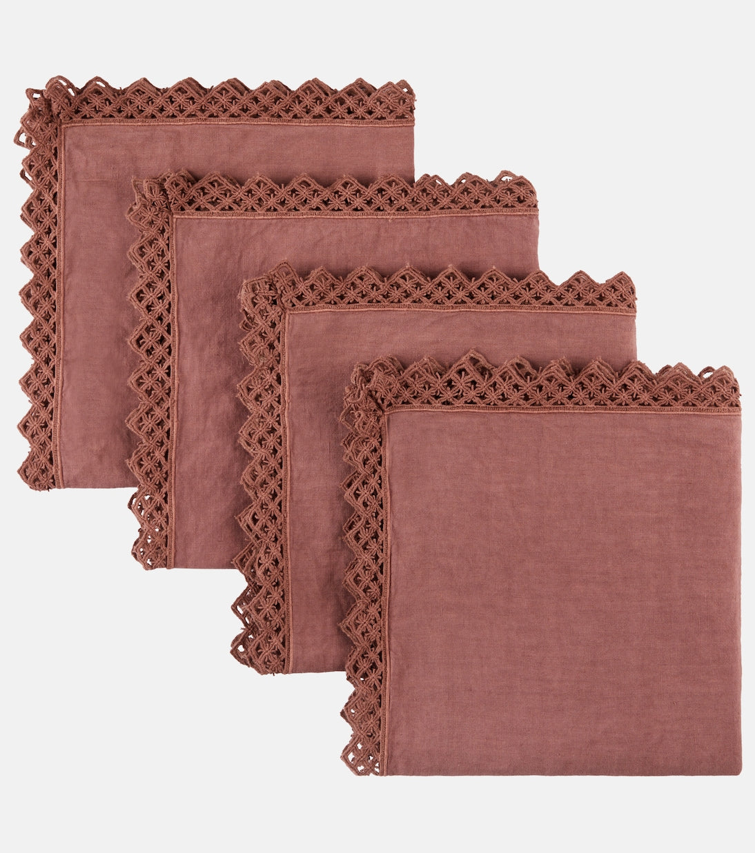 Once Milano - Set of 4 macramé linen napkins