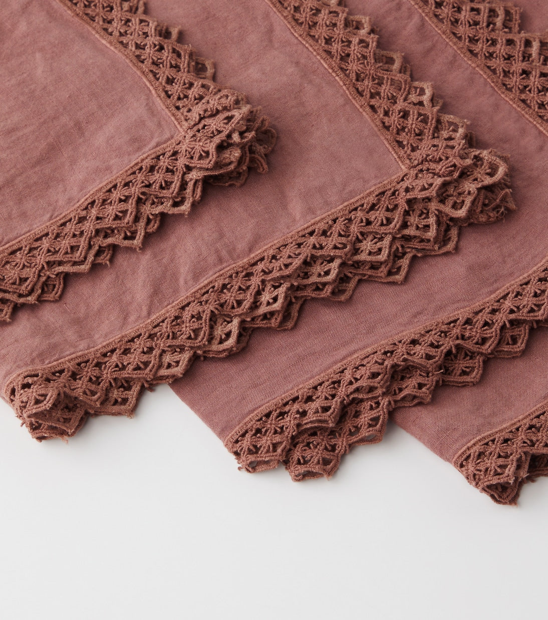 Once Milano - Set of 4 macramé linen napkins