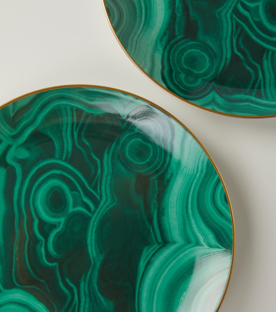 L'Objet - Malachite set of 4 canapé plates