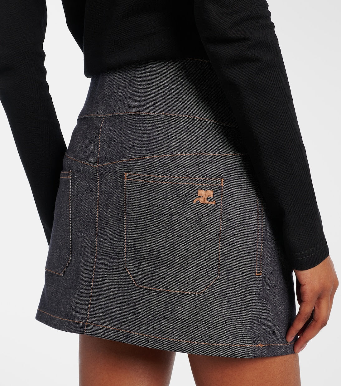 Courrèges - Belted denim miniskirt