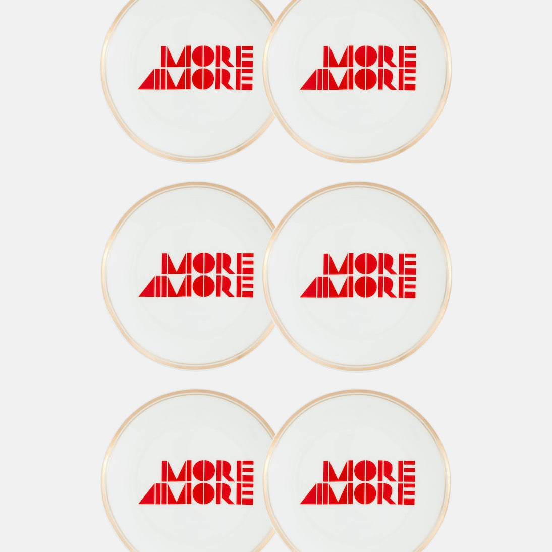 Bitossi - More Amore set of 6 porcelain dessert plates