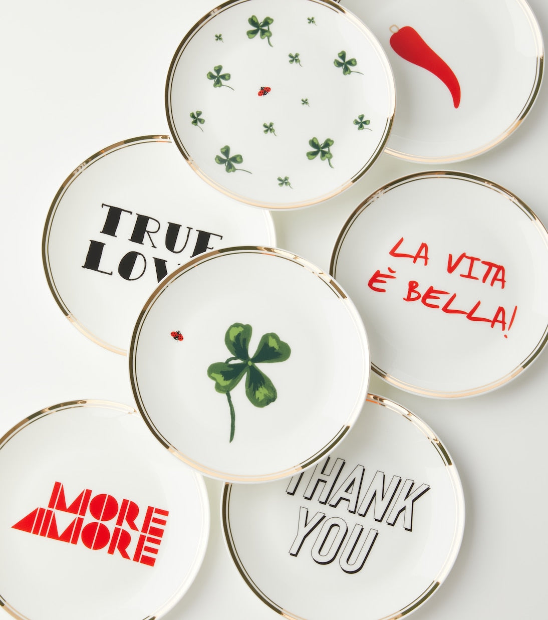 Bitossi - More Amore set of 6 porcelain dessert plates