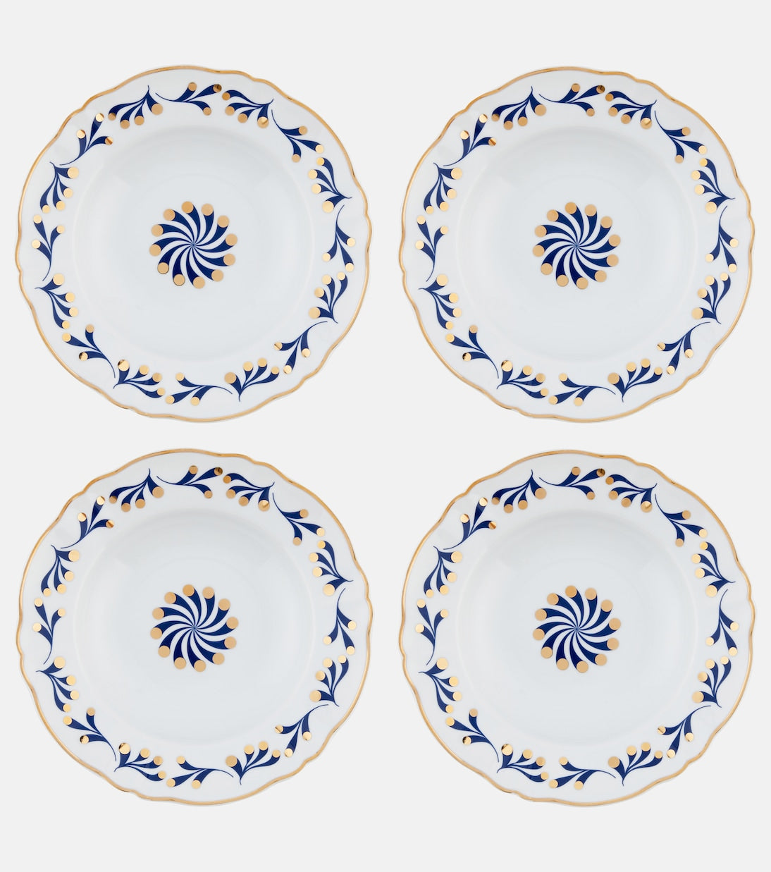 Bitossi - Marino set of 4 porcelain soup plates