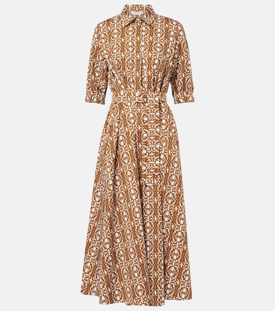 Max Mara - Luxgi belted printed cotton midi dress