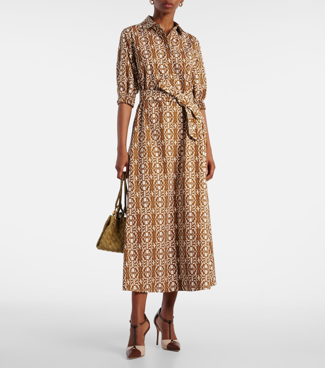 Max Mara - Luxgi belted printed cotton midi dress