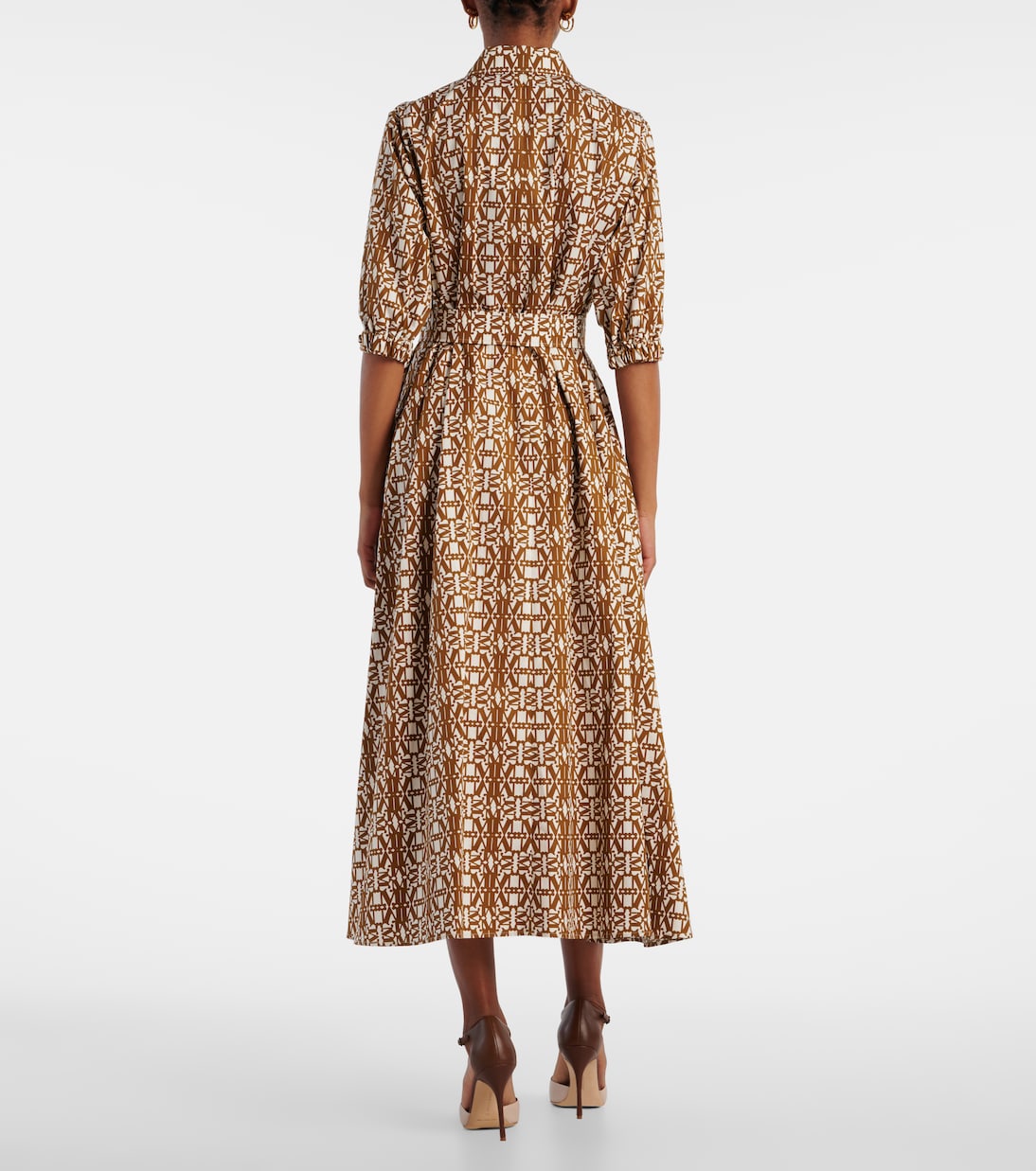 Max Mara - Luxgi belted printed cotton midi dress