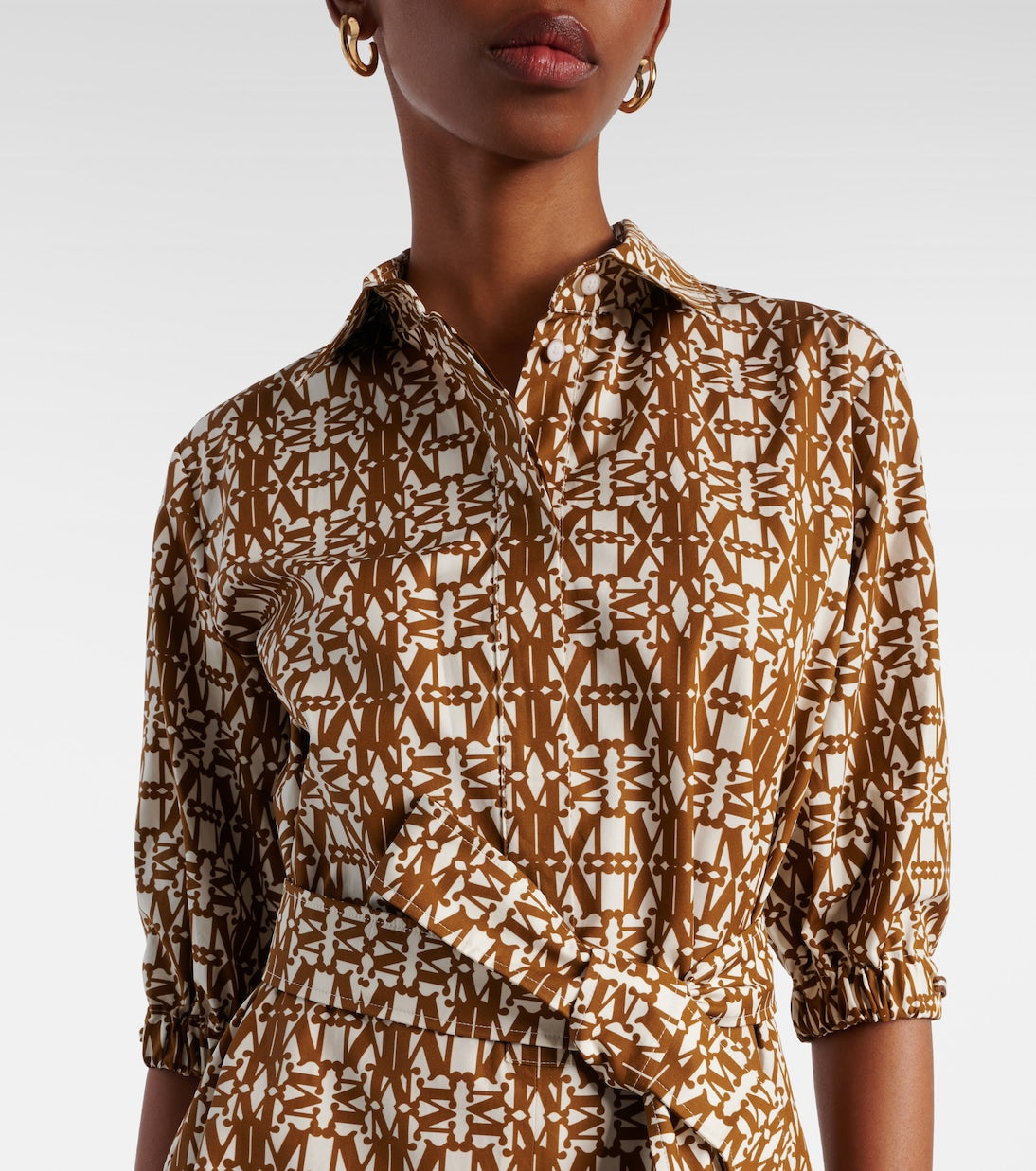 Max Mara - Luxgi belted printed cotton midi dress