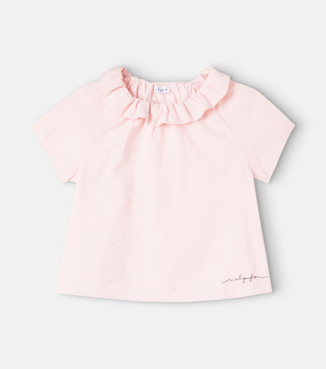 Il Gufo - Logo ruffled jersey top