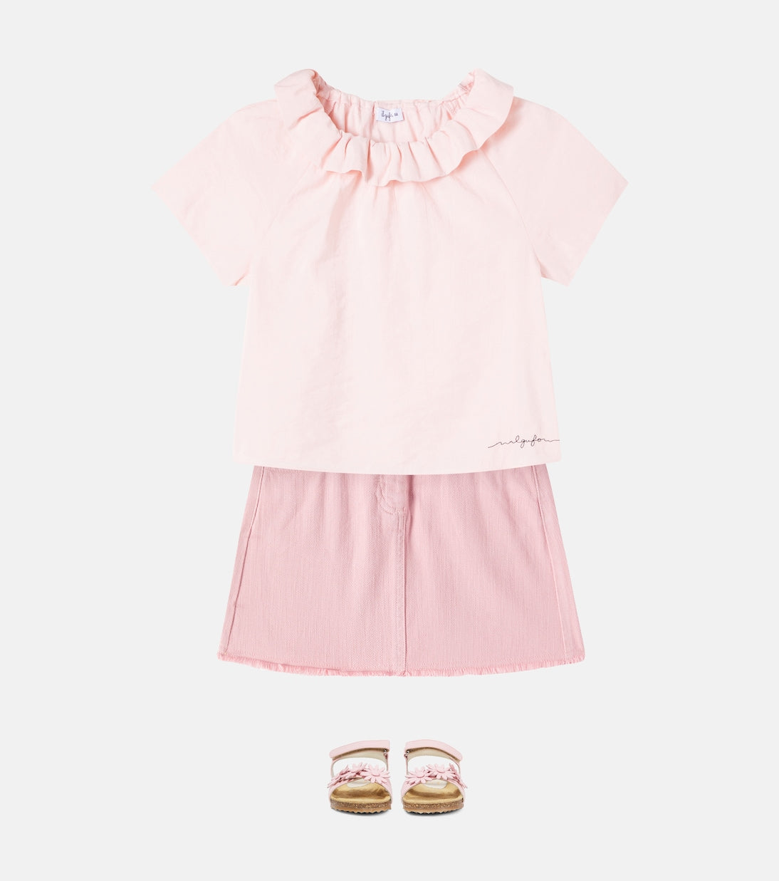 Il Gufo - Logo ruffled jersey top