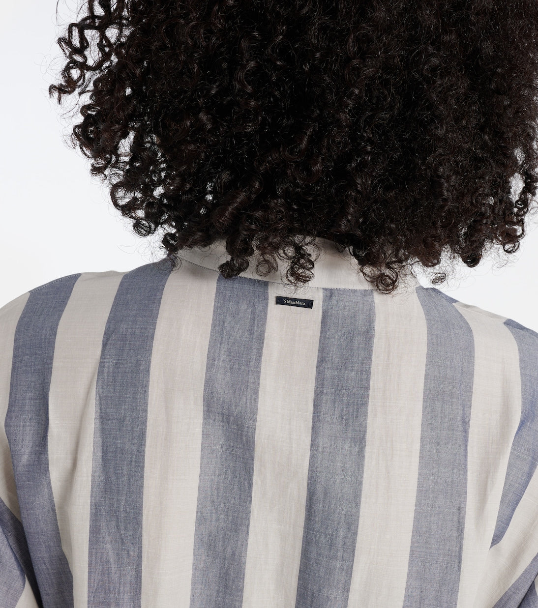 'S Max Mara - Rima striped ramie and cotton midi dress
