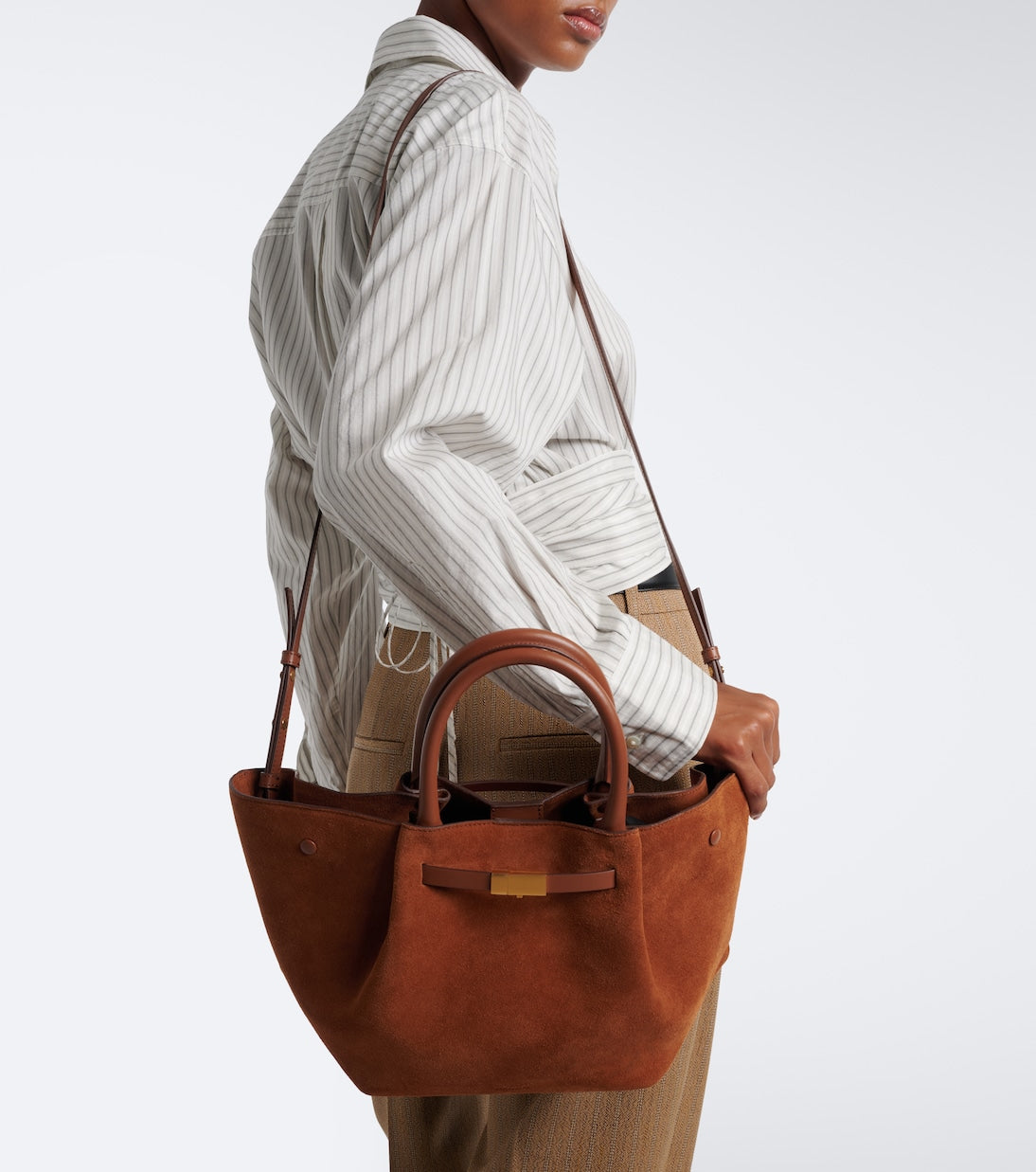 DeMellier - New York Midi suede top-handle bag