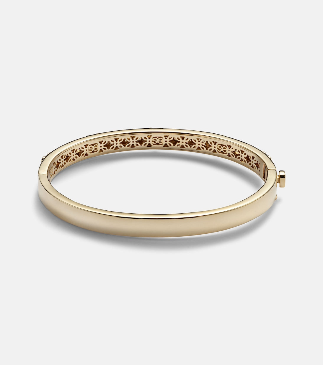Sydney Evan - Heart 14kt gold bangle with diamonds